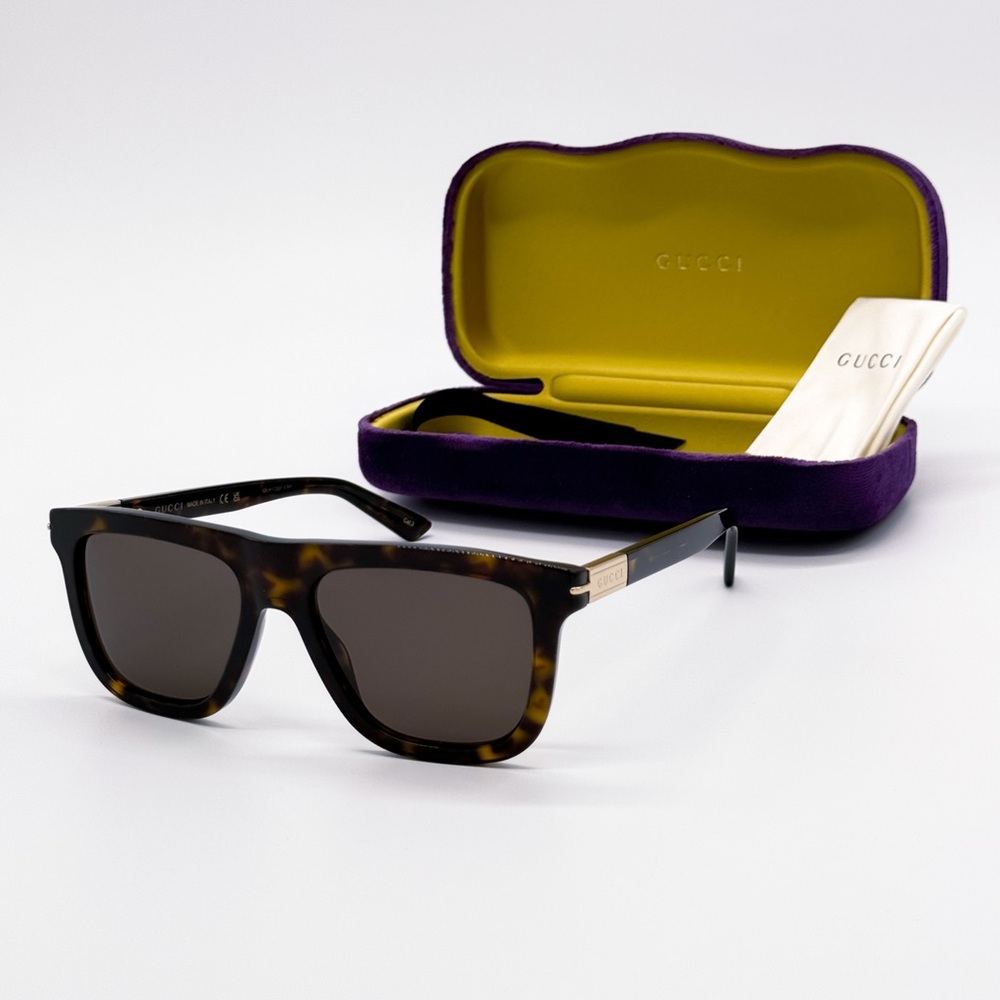 NEW GUCCI GG1502S 002 HAVANA BROWN UNISEX SQUARE SUNGLASSES GUCCI - Picture 2 of 10